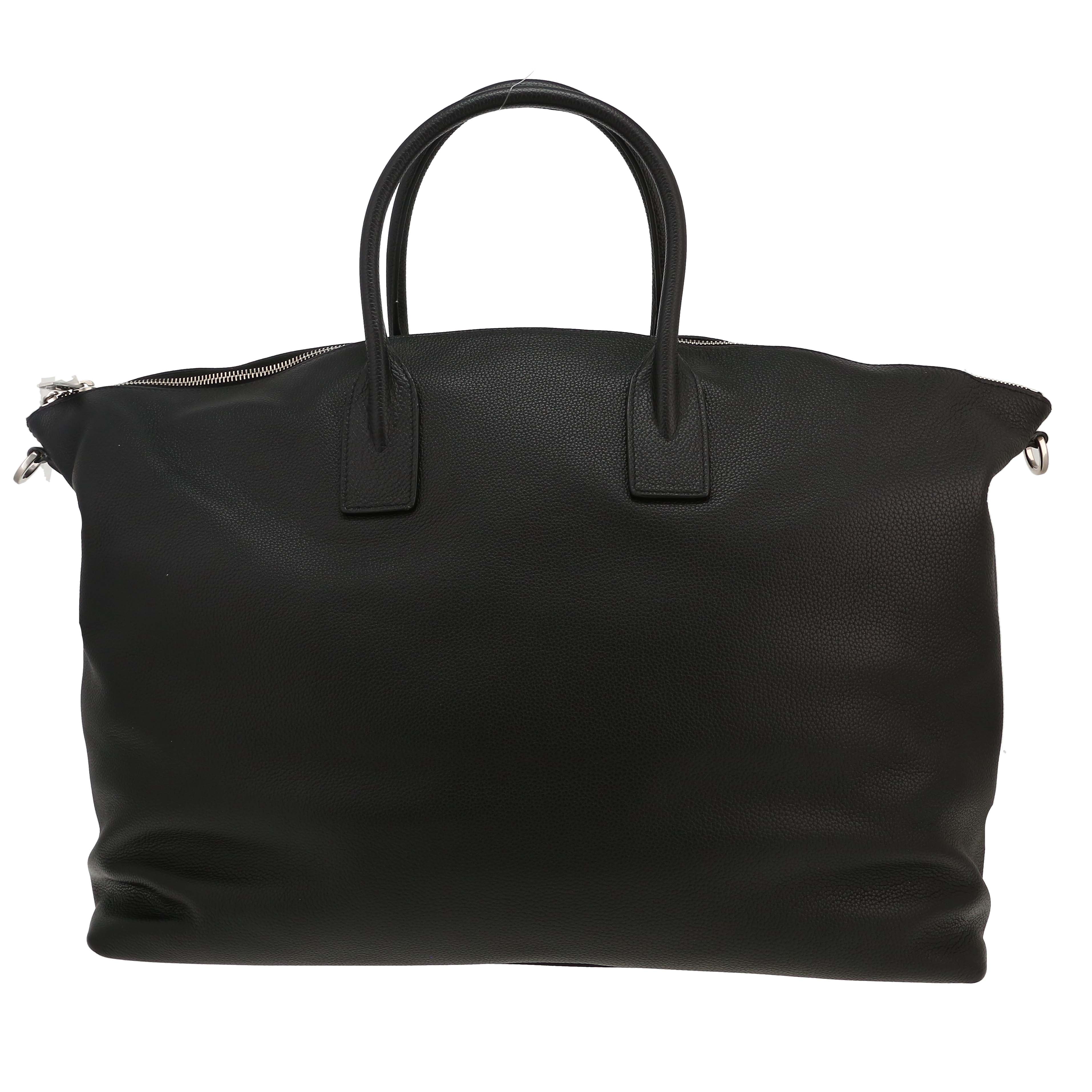 Borsa da viaggio Saint Laurent   in pelle martellata nera - Detail D4