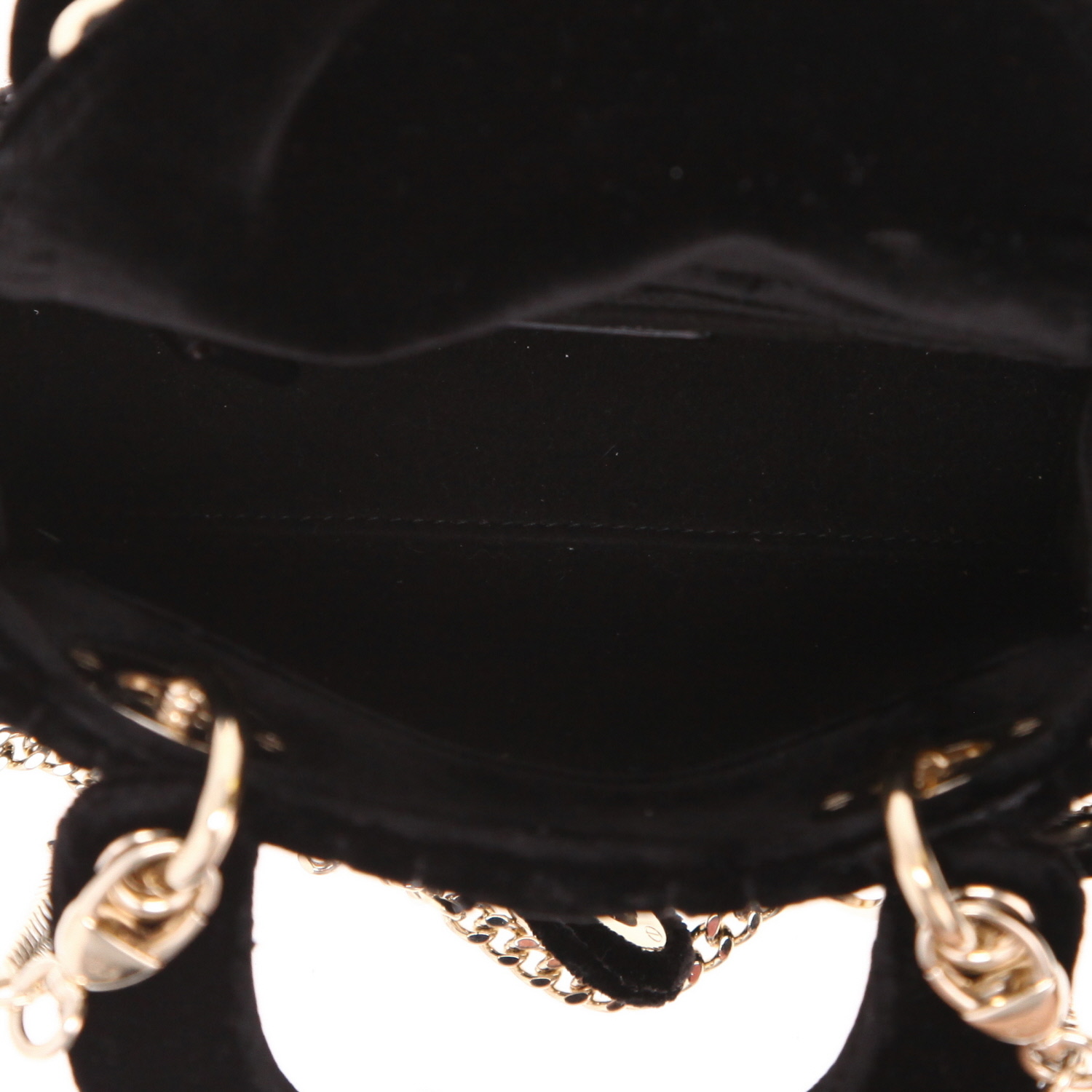 Dior  Lady Dior handbag  in black velvet - Detail D3