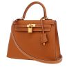 Bolso de mano Hermès  Kelly 25 cm en cuero epsom color oro - 00pp thumbnail