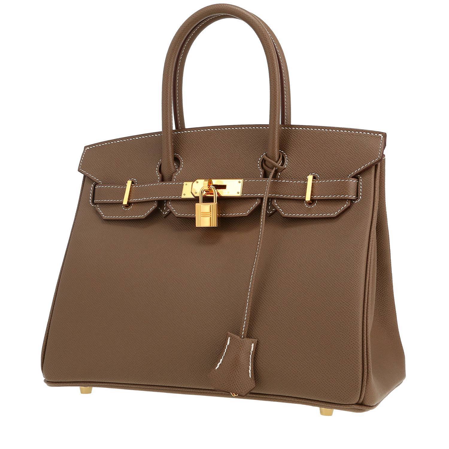 Borsa Hermès  Birkin 30 cm in pelle Epsom etoupe