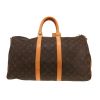 Bolsa de viaje Louis Vuitton  Keepall 45 en lona Monogram marrón y cuero natural - Detail D4 thumbnail