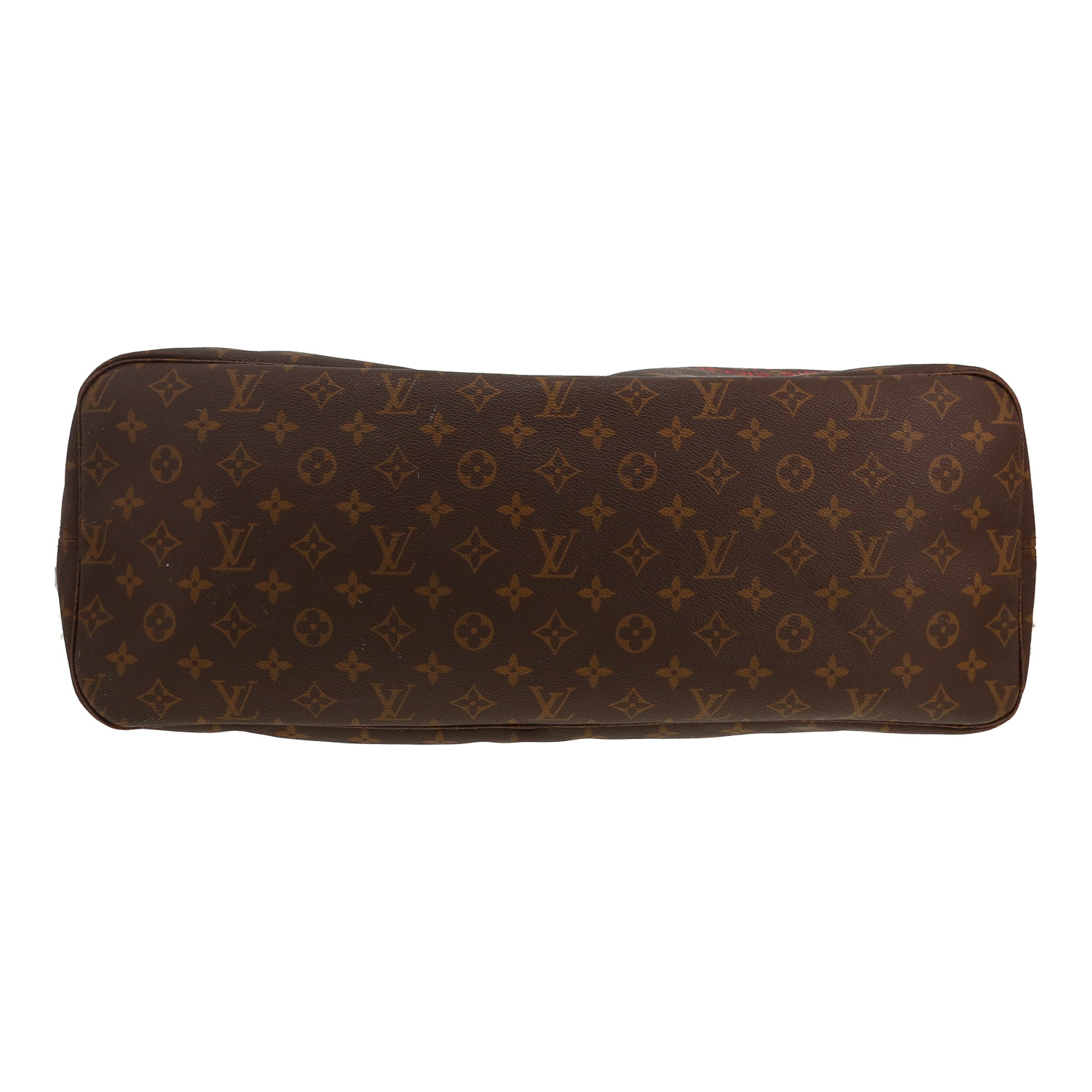 Sac cabas Louis Vuitton Neverfull Édition limitée en toile monogram marron et cuir naturel - Detail D1