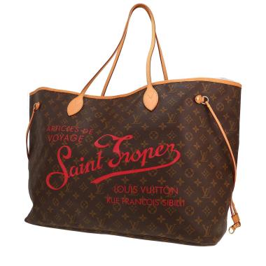 Louis Vuitton  Neverfull shopping bag  in brown monogram canvas  and natural leather