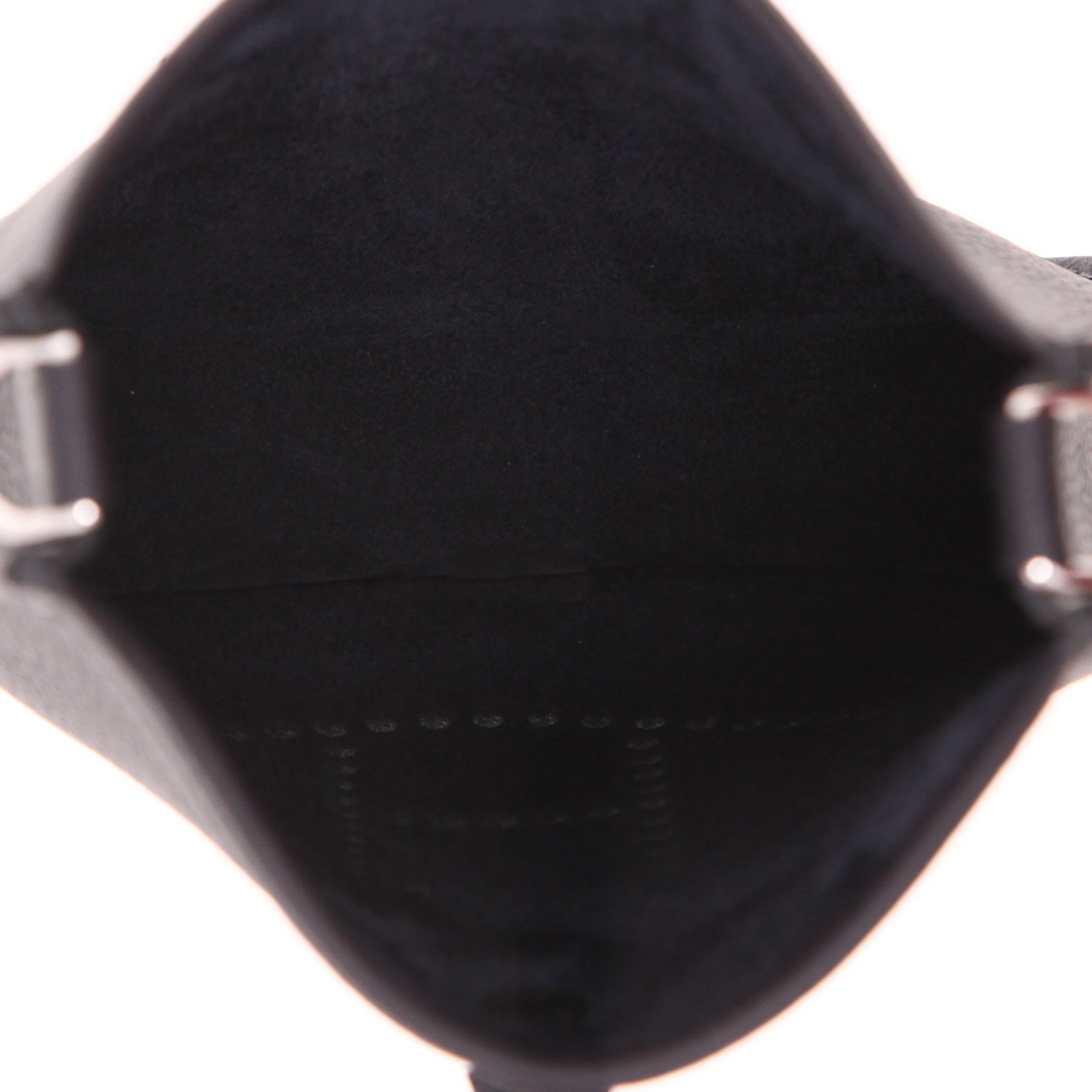 Bolso bandolera Hermès  Mini Evelyne en cuero taurillon clémence Bleu Caban - Detail D4