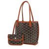 Sac cabas Goyard  Anjou petit modèle  en toile Goyardine marron et cuir marron - 00pp thumbnail