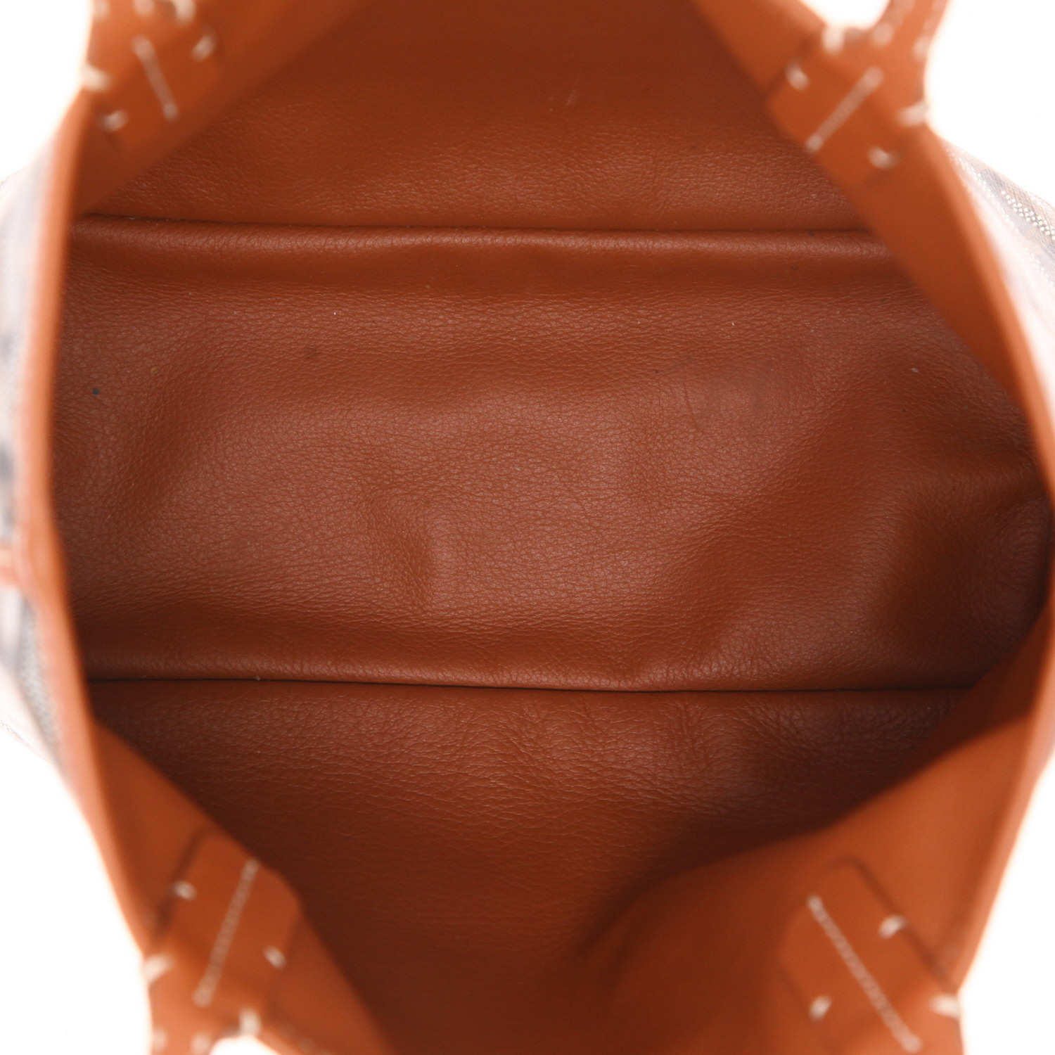 Goyard Anjou small model shopping bag in brown Goyard canvas and brown leather - Detail D3