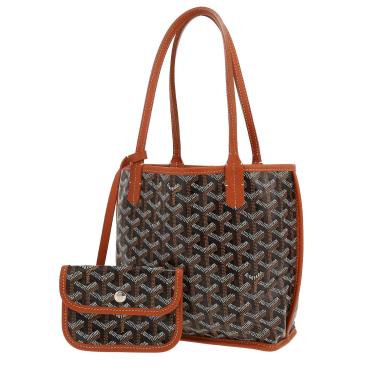 Shopping bag Goyard  Anjou modello piccolo  in tela Goyardine marrone e pelle marrone