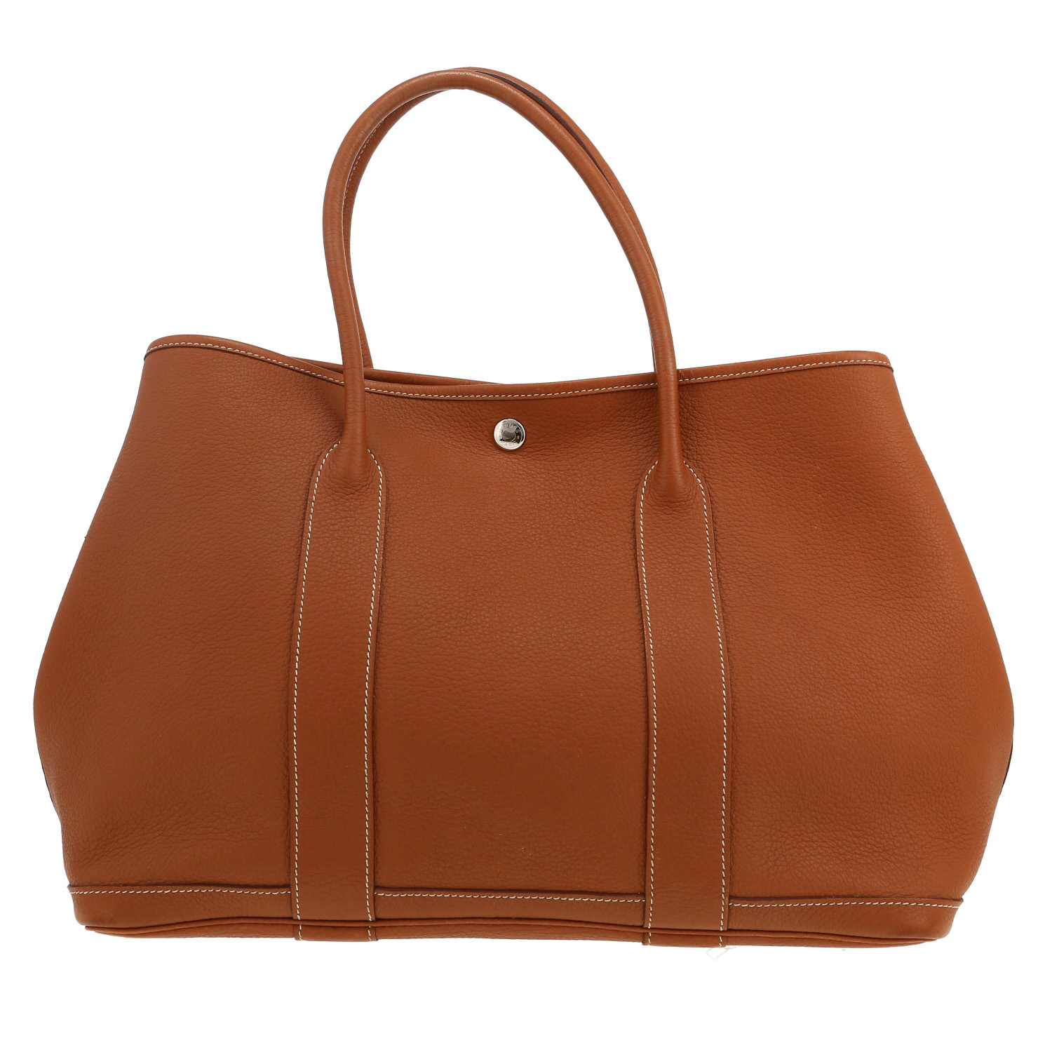 Bolso Cabás Hermès  Garden en cuero togo color oro - Detail D4