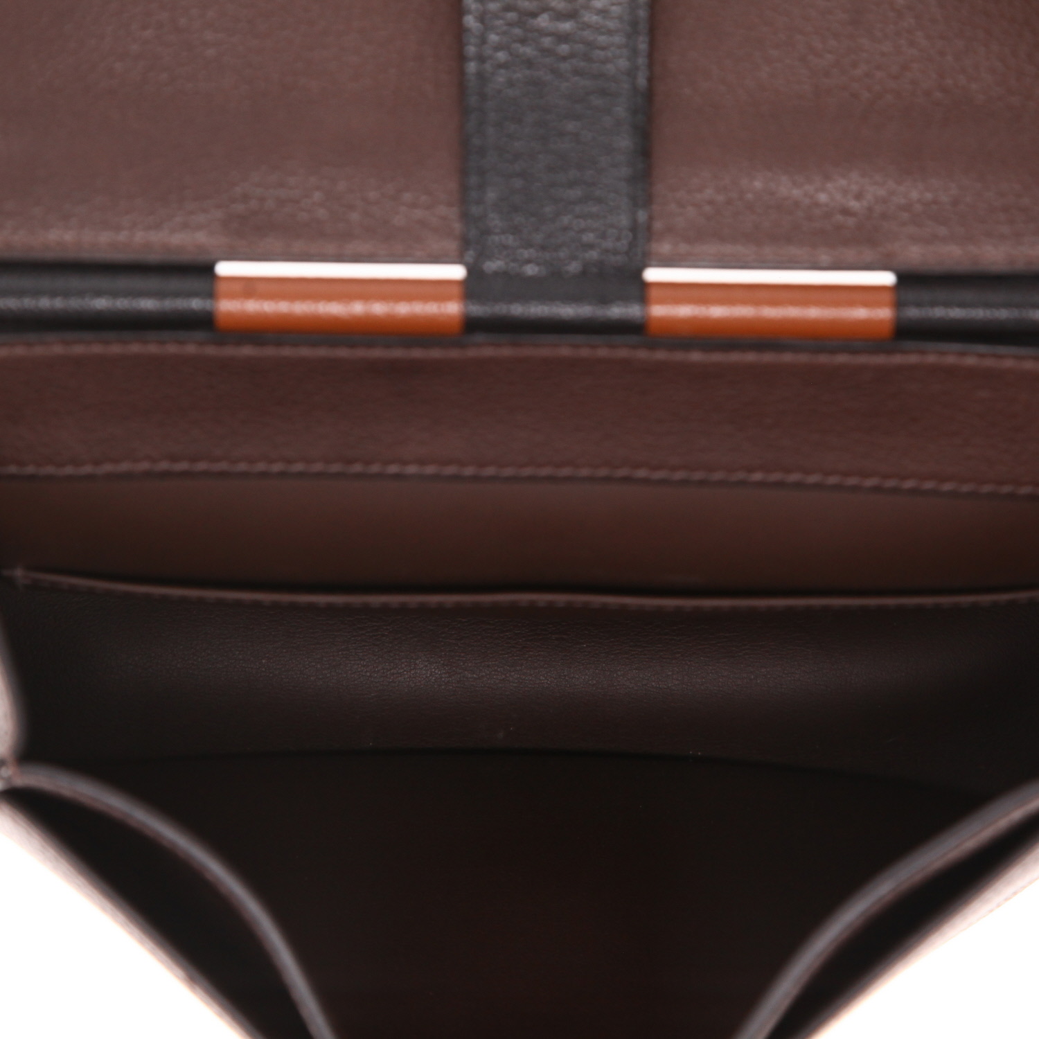 Hermès   shoulder bag  in brown Barenia Faubourg - Detail D3
