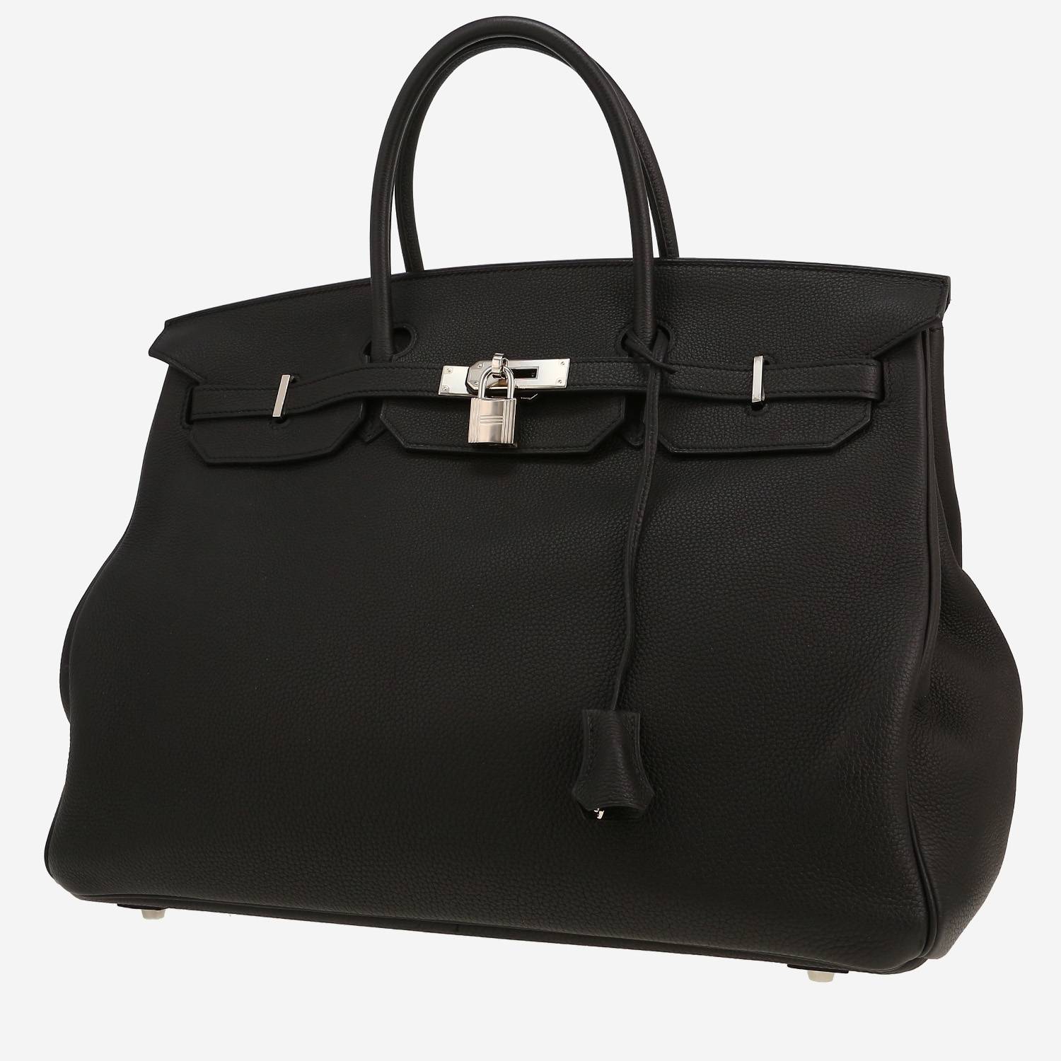 Bolso de mano Hermès  Birkin 40 cm en cuero togo negro