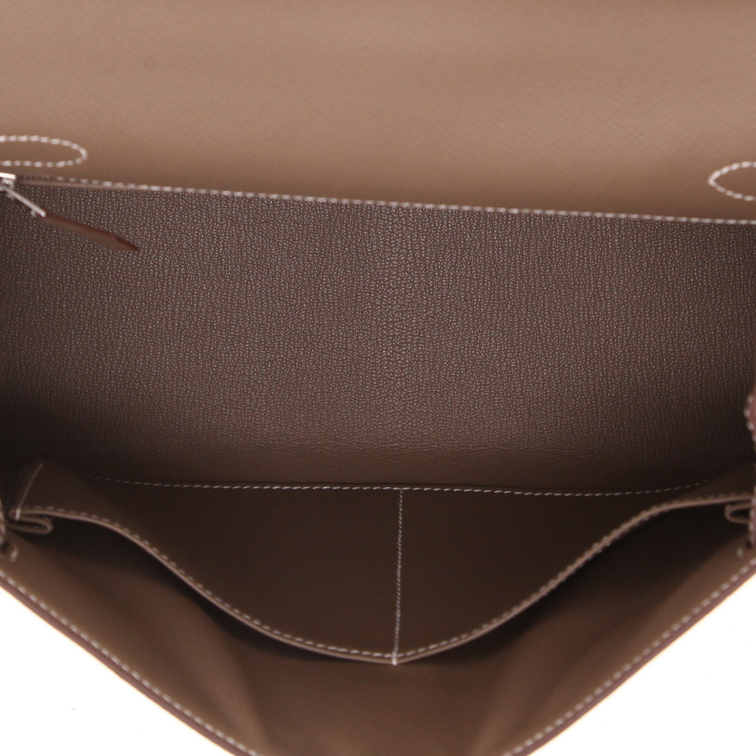 Hermès  Kelly 28 cm handbag  in etoupe epsom leather - Detail D4