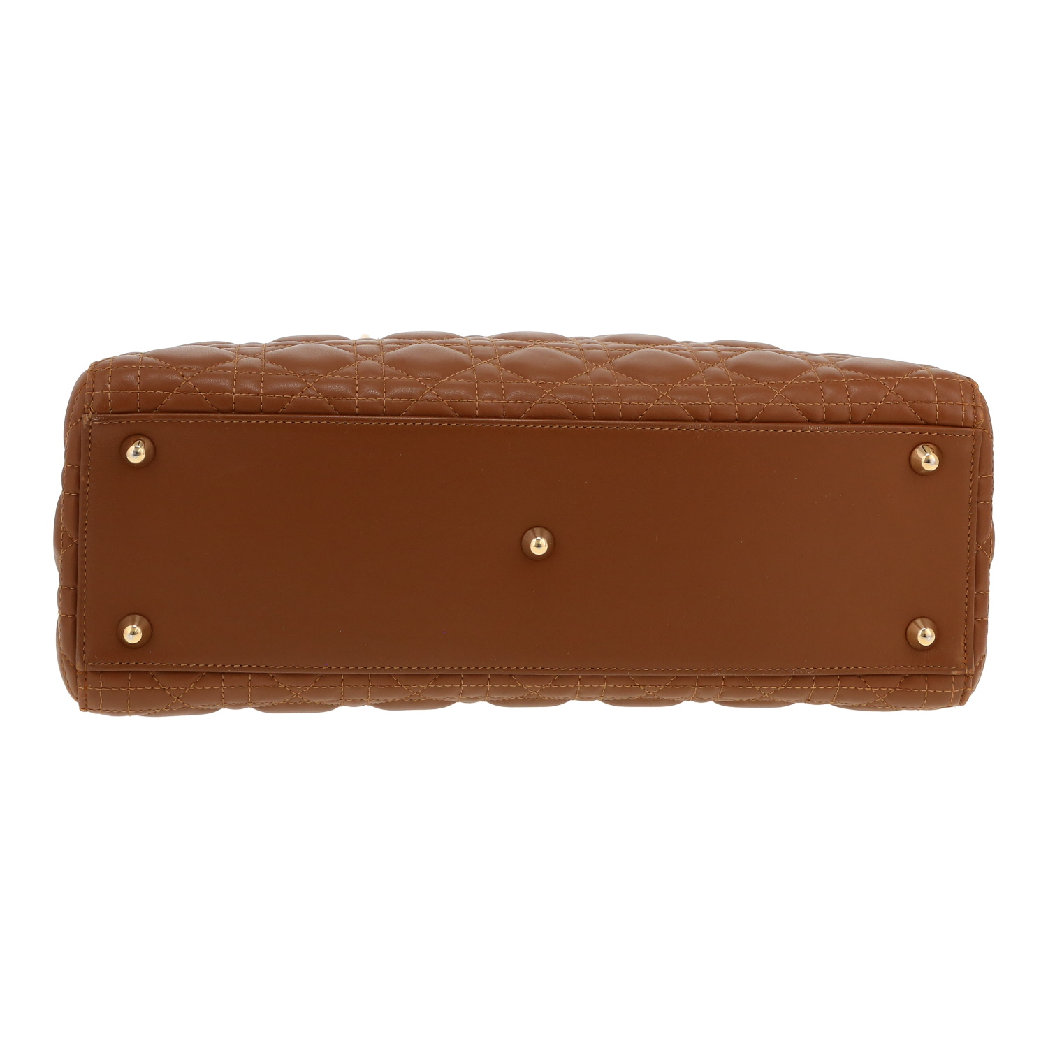 Dior  Lady Dior handbag  in brown leather cannage - Detail D1