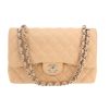 Chanel  Timeless Jumbo shoulder bag  in beige quilted leather - 360 thumbnail