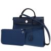 Borsa Hermès  Herbag in tela blu e pelle blu - 00pp thumbnail