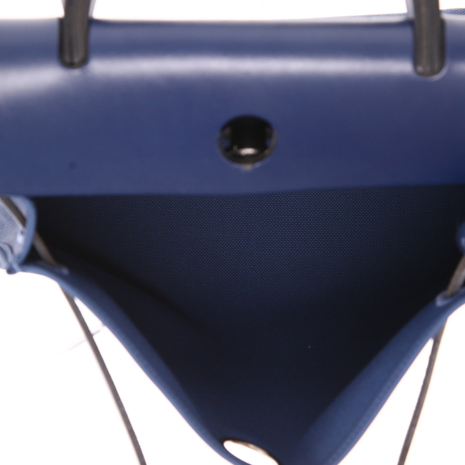 Sac à main Hermès  Herbag en toile bleue et cuir bleu - Detail D3