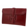 Hermès  Jige pouch  in burgundy box leather - 00pp thumbnail