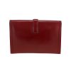 Hermès  Jige pouch  in burgundy box leather - Detail D2 thumbnail