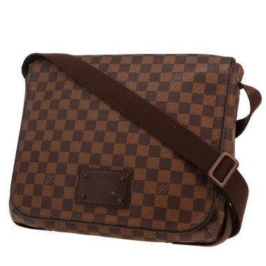 Bolso bandolera Louis Vuitton  Brooklyn en lona a cuadros ébano