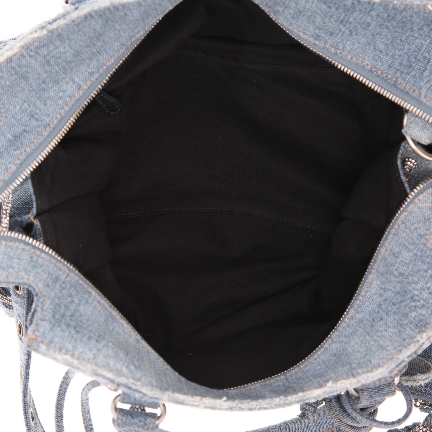 Bolso de mano Balenciaga  Neo Classic en lona denim azul - Detail D3