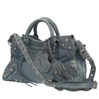 Bolso de mano Balenciaga  Neo Classic en lona denim azul