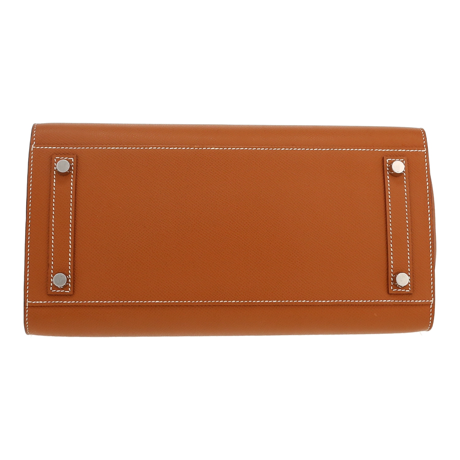 Bolso de mano Hermès  Birkin 30 cm en cuero epsom color oro - Detail D1