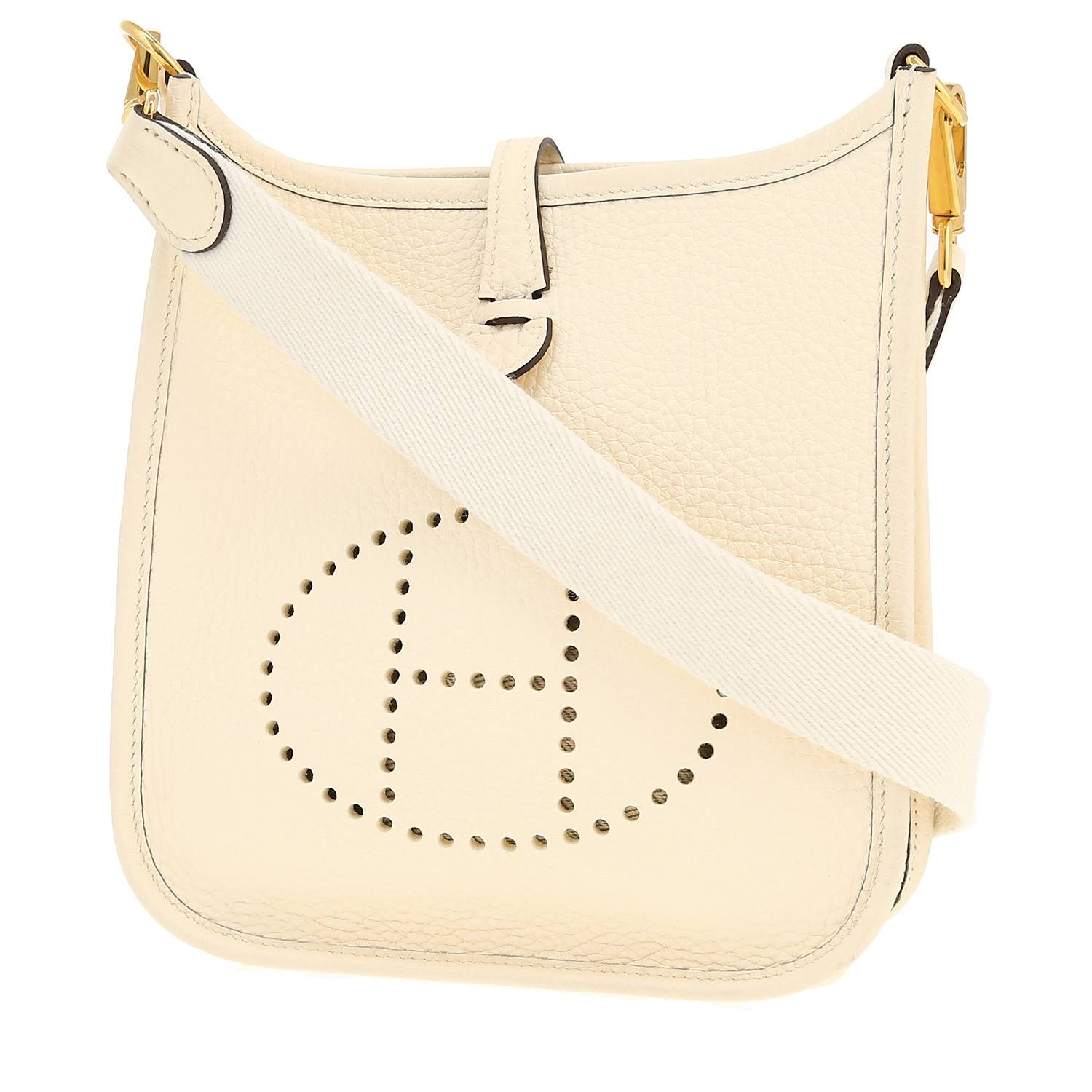 Bolso bandolera Hermès  Mini Evelyne en cuero taurillon clémence Nata