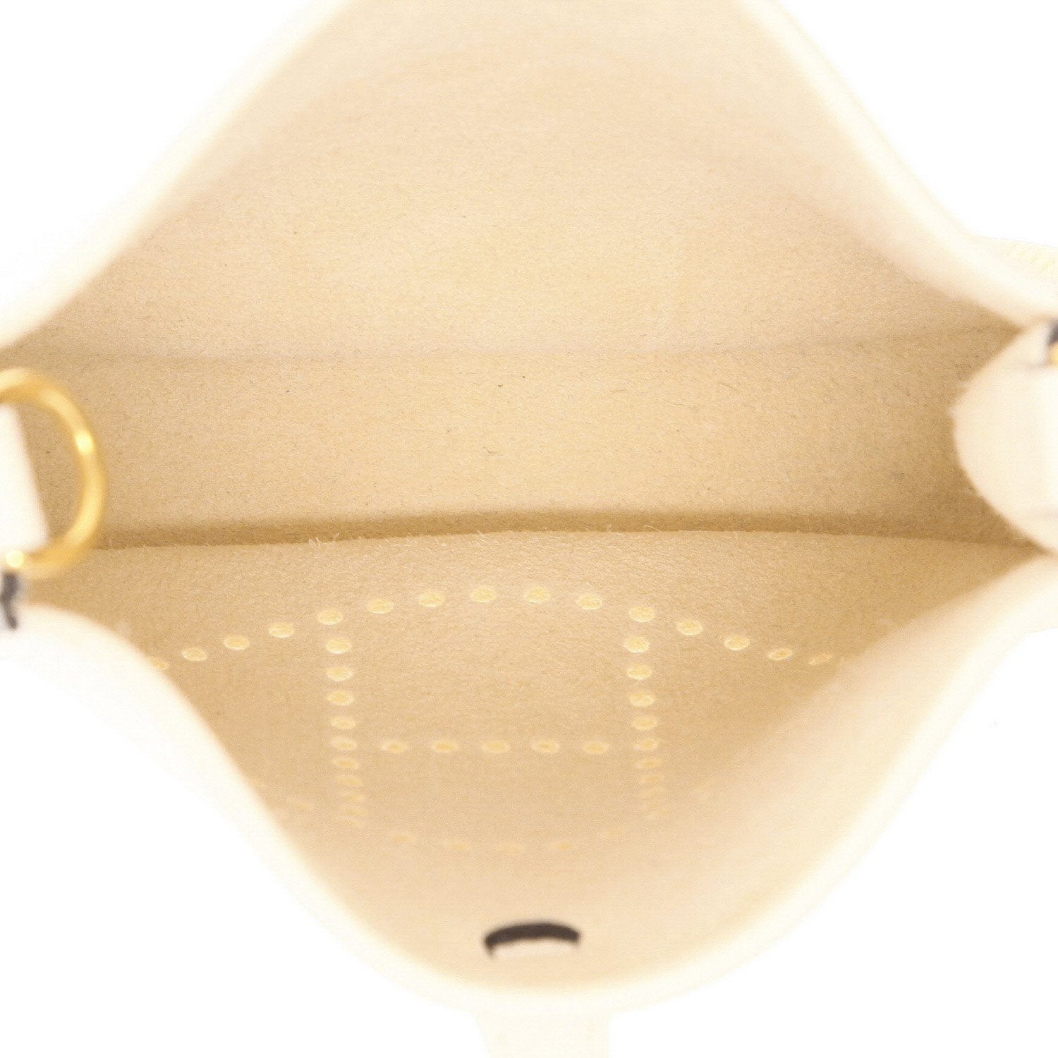 Bolso bandolera Hermès  Mini Evelyne en cuero taurillon clémence Nata - Detail D3