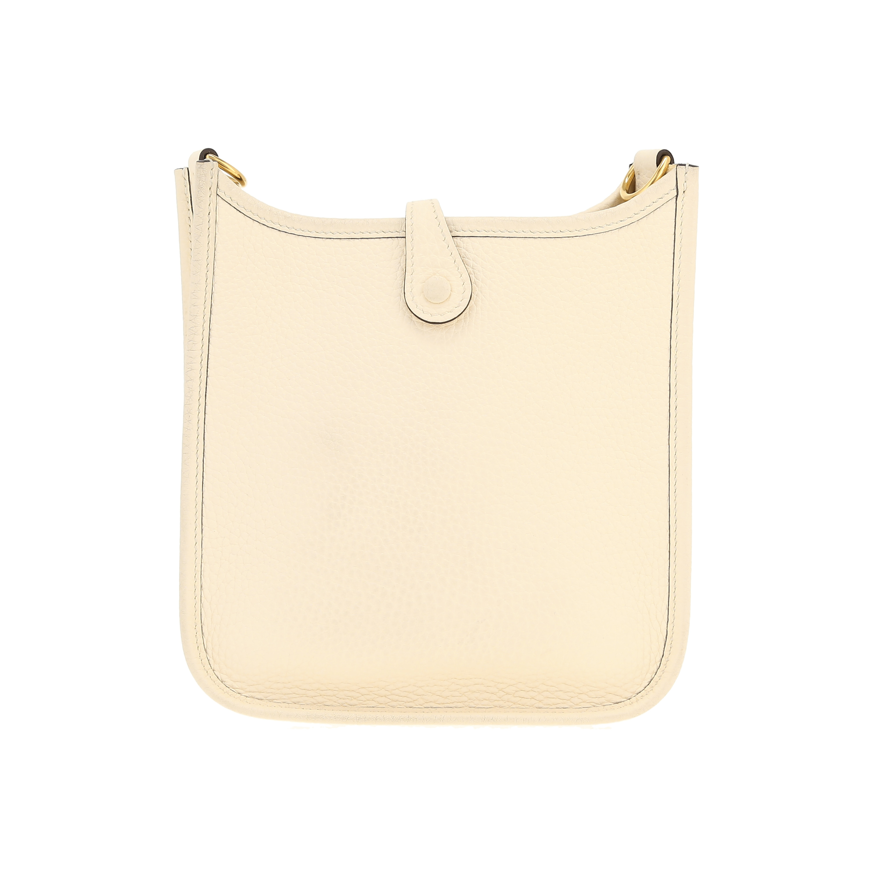 Hermès Mini Evelyne shoulder bag in Nata leather taurillon clémence - Detail D4