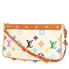 Bolso de mano Louis Vuitton  Pochette accessoires en lona Monogram blanca y multicolor y cuero natural - 00pp thumbnail