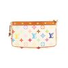 Bolso de mano Louis Vuitton  Pochette accessoires en lona Monogram blanca y multicolor y cuero natural - Detail D4 thumbnail