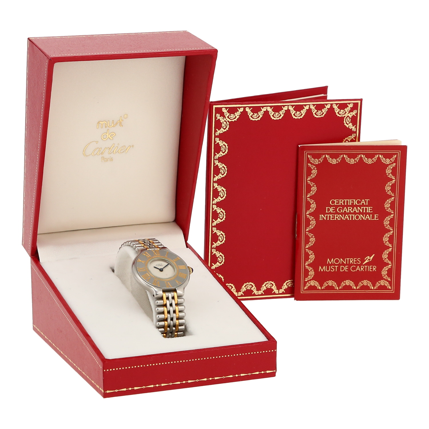 Montre Cartier Must 21 en plaqué or et acier Ref: 9010  Vers 1990