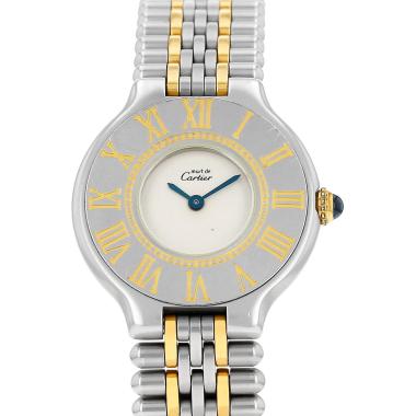 Orologio Cartier Must 21 in oro placcato e acciaio Ref: 9010  Circa 1990