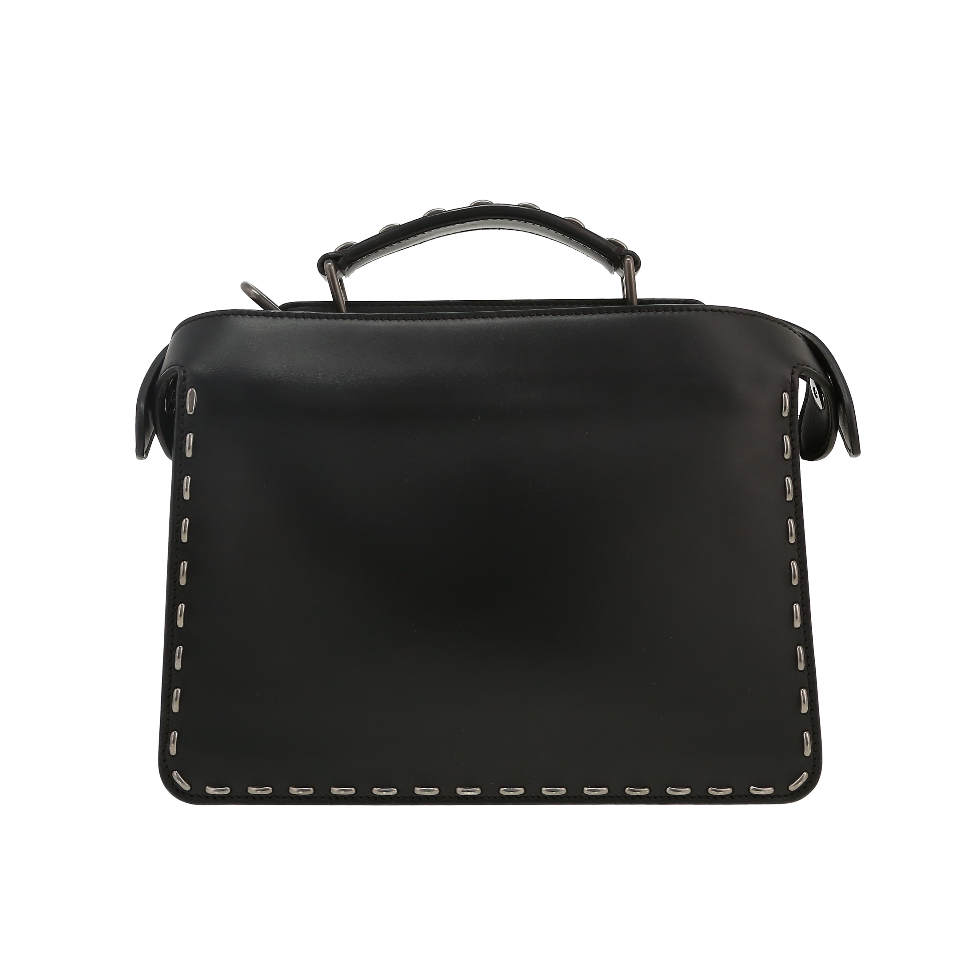 Fendi Peekaboo handbag in black leather - Detail D4
