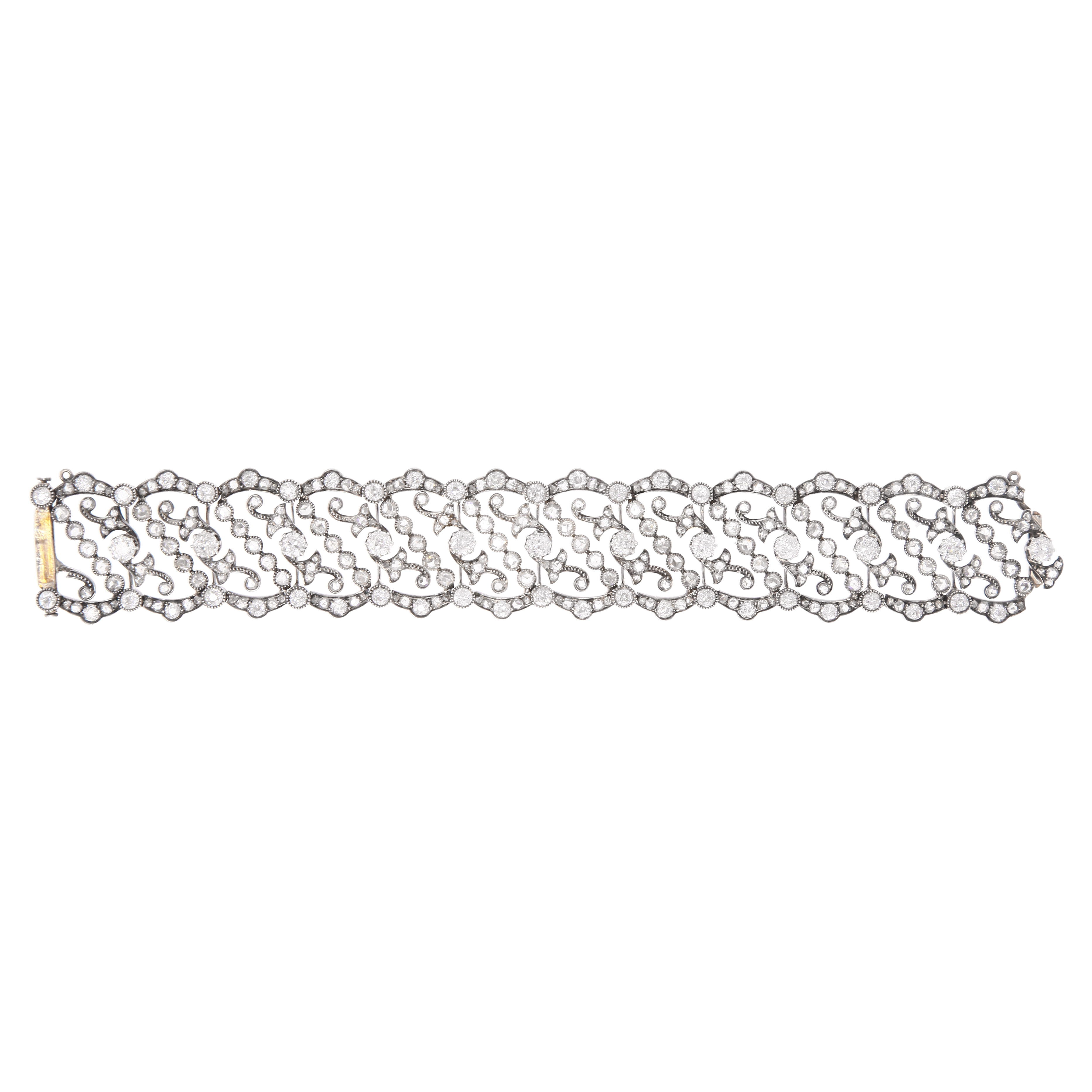 Mellerio tiara end of the 19th century in yellow gold, silver and diamonds - Detail D4