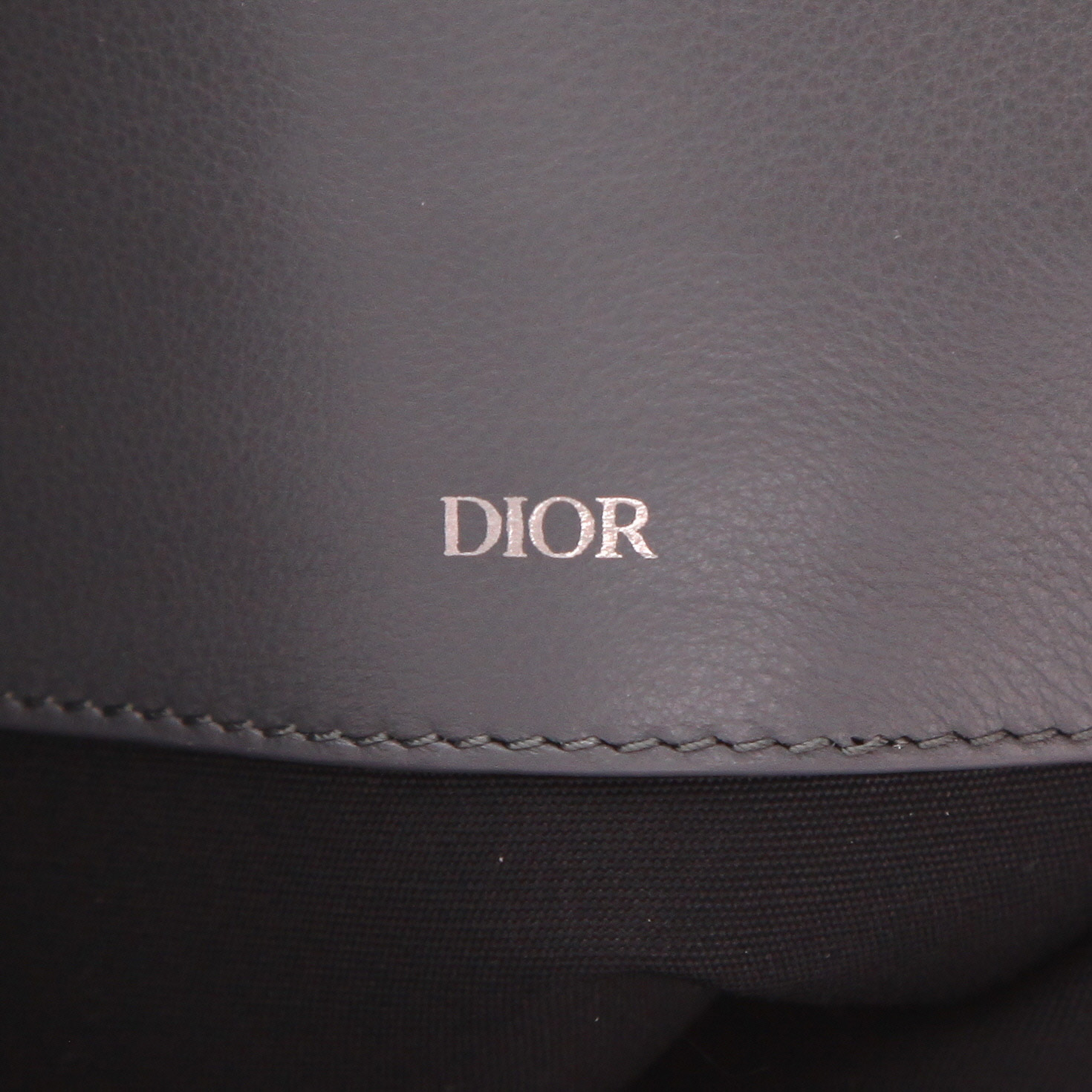 Pochette Dior en toile monogram Oblique grise et argentée - Detail D3