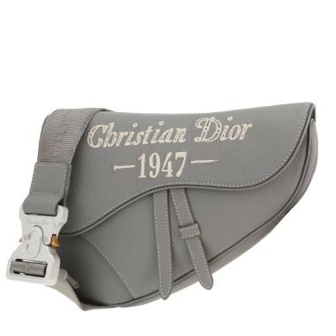 Sac bandoulière Dior  Saddle en cuir gris
