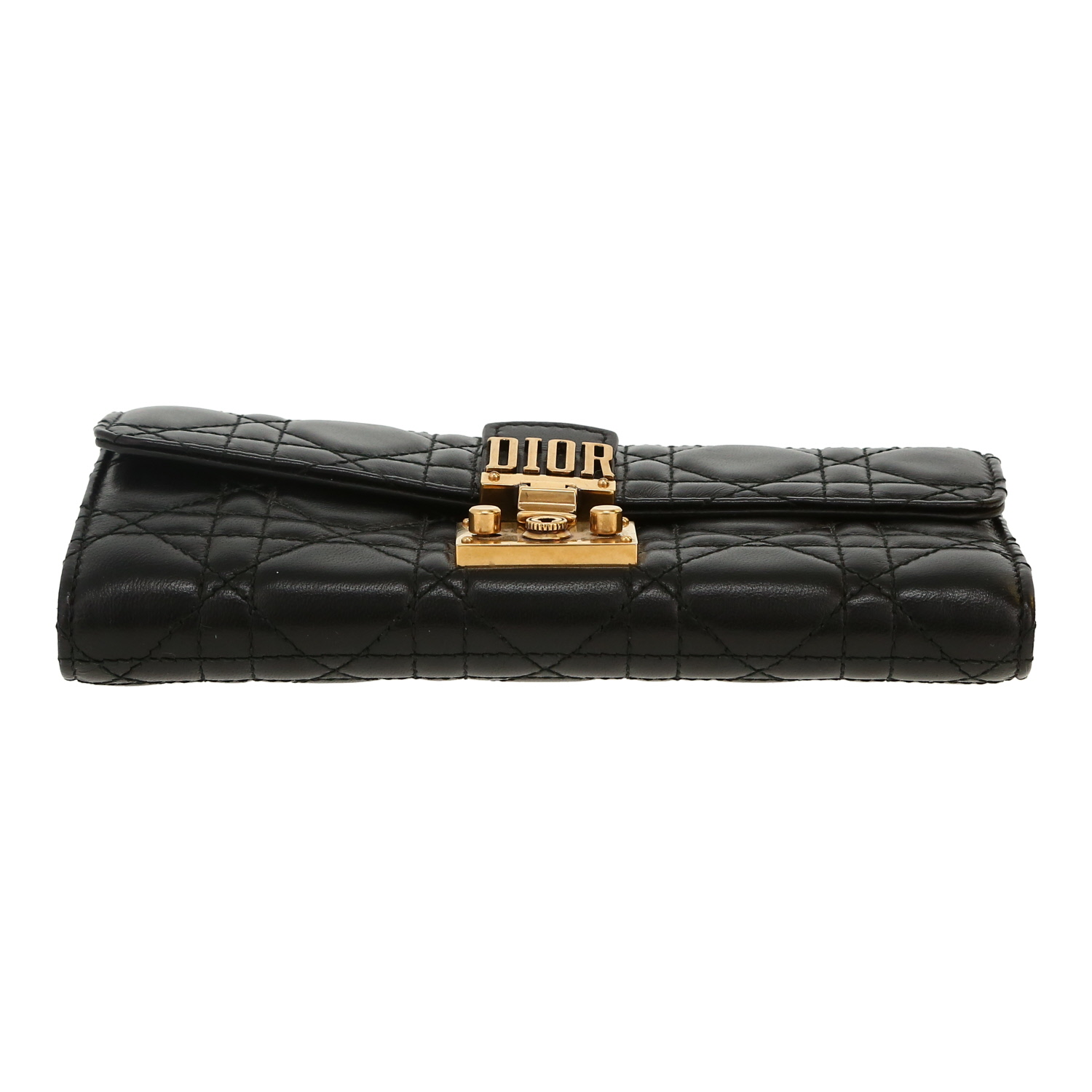 Dior Dioraddict wallet in black leather cannage - Detail D1