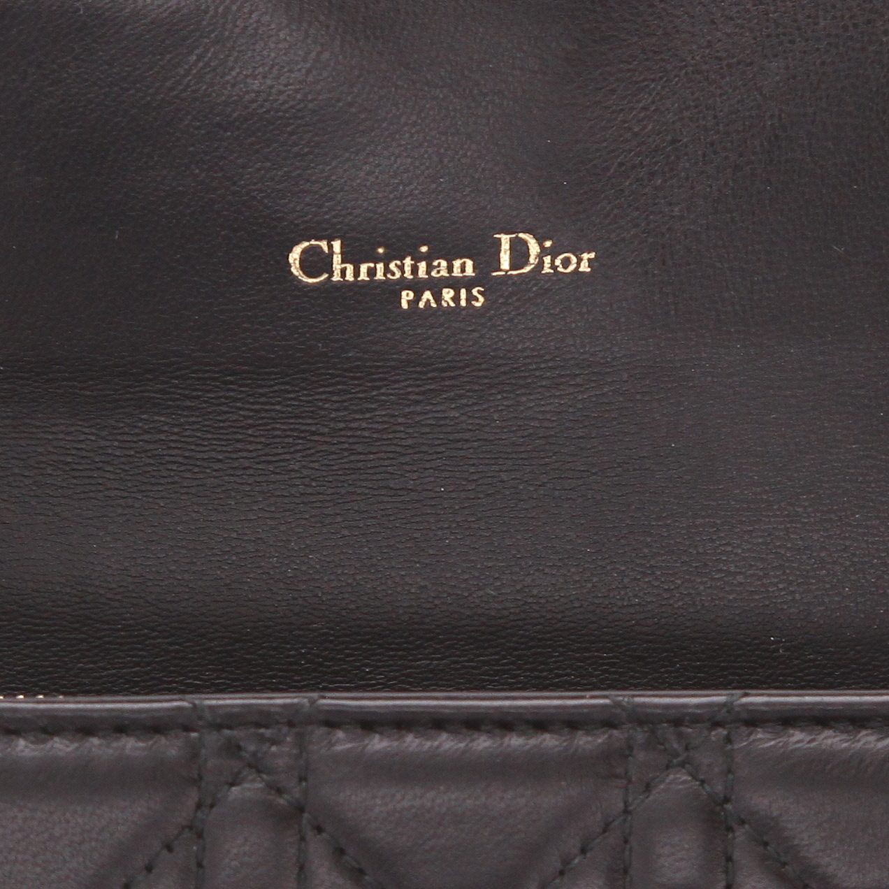 Dior Dioraddict wallet in black leather cannage - Detail D2