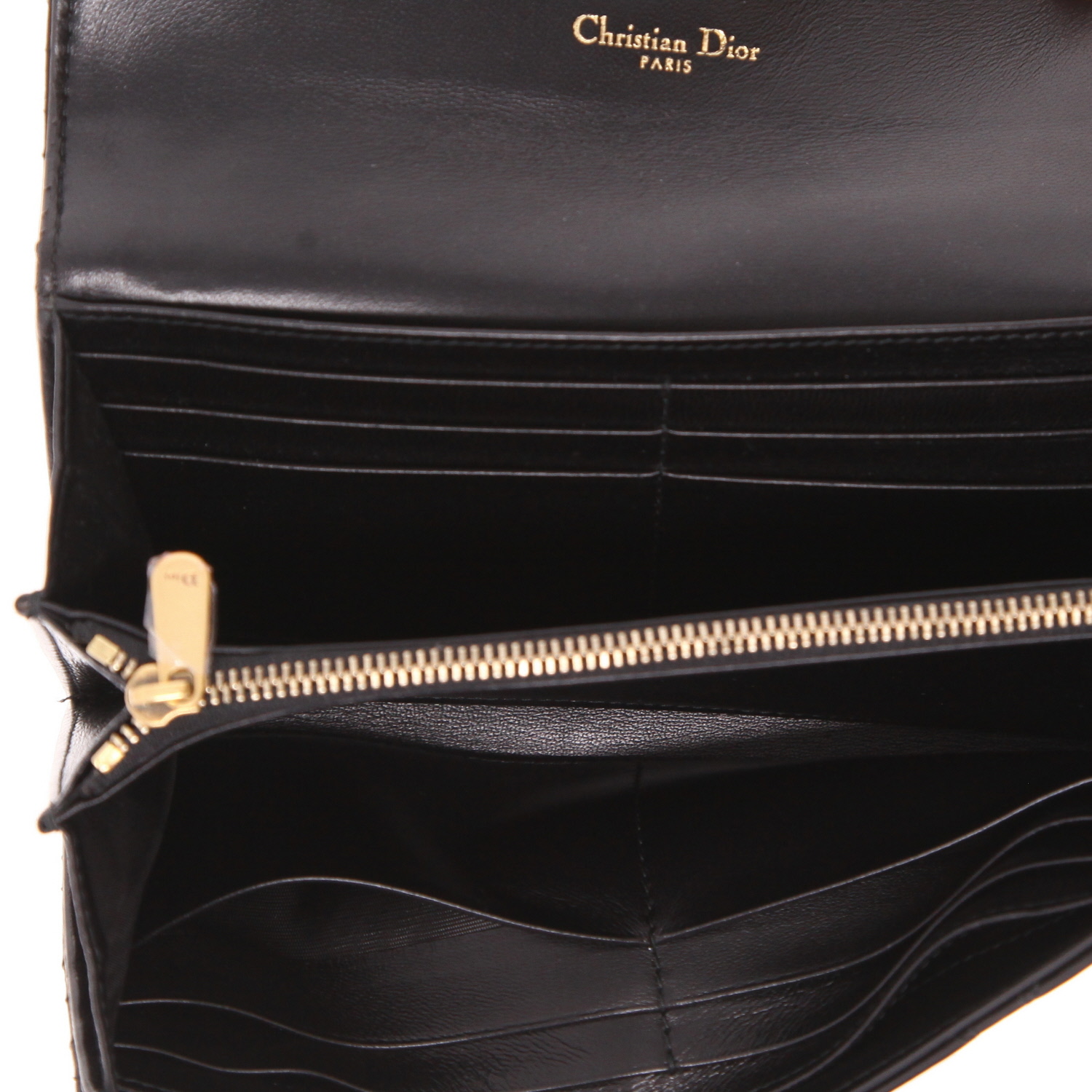Dior Dioraddict wallet in black leather cannage - Detail D3