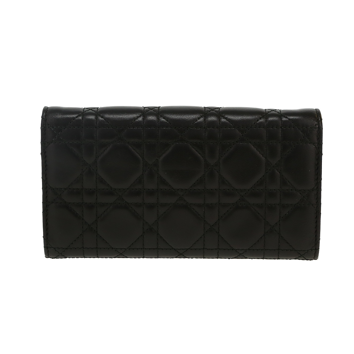 Dior Dioraddict wallet in black leather cannage - Detail D4