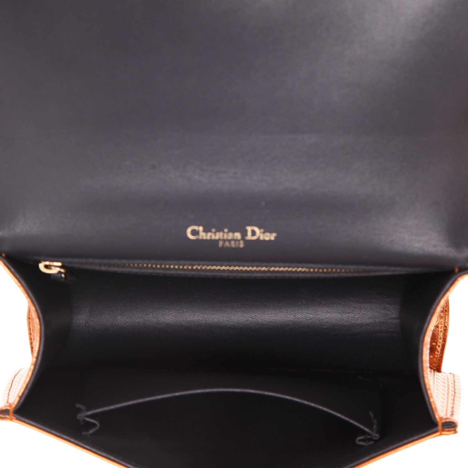 Dior  Diorama shoulder bag  in metallized copper leather cannage - Detail D3