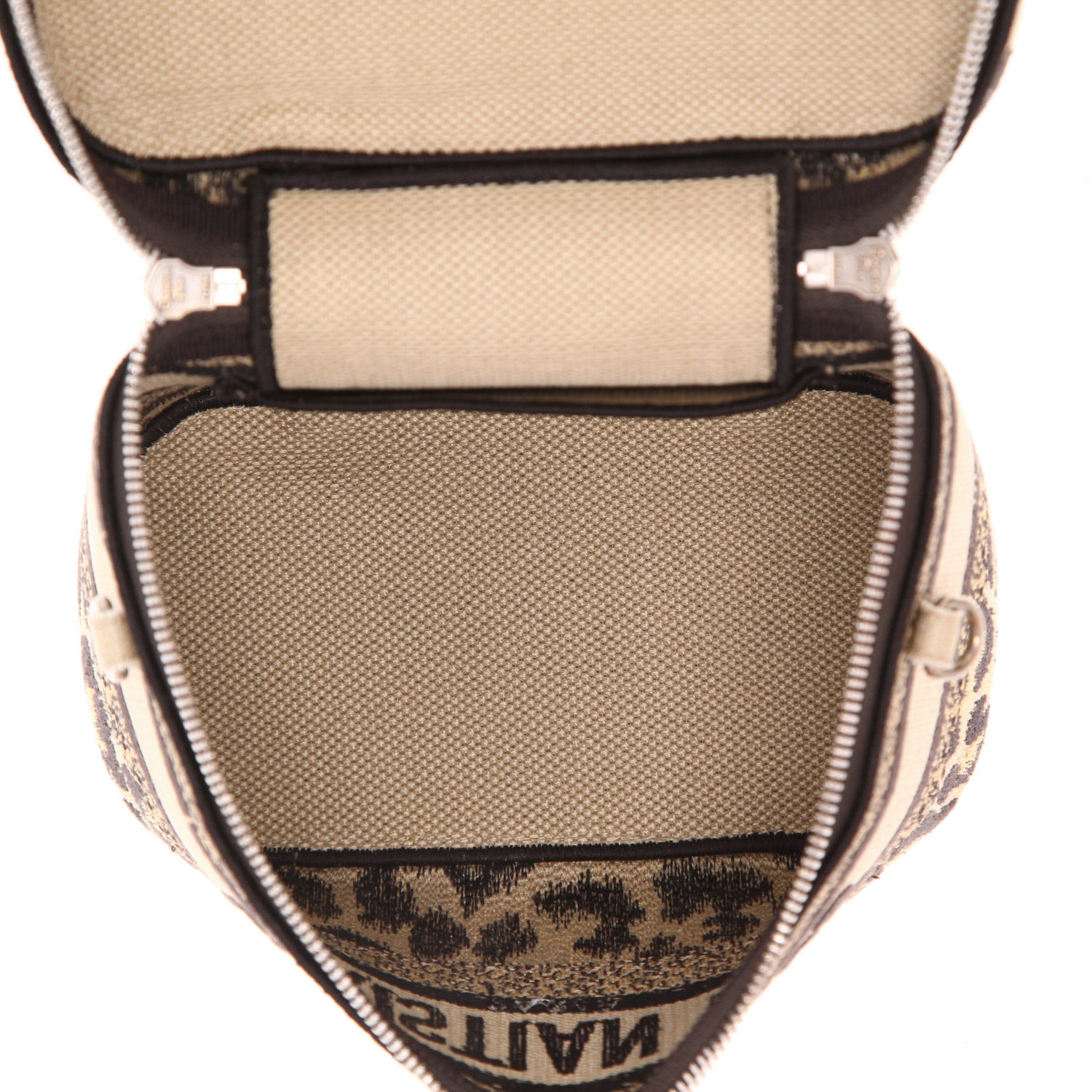 Bolso bandolera Dior  Travel Vanity en lona beige y negra - Detail D3