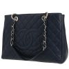 Chanel  Shopping GST shopping bag  in navy blue quilted grained leather - 00pp thumbnail