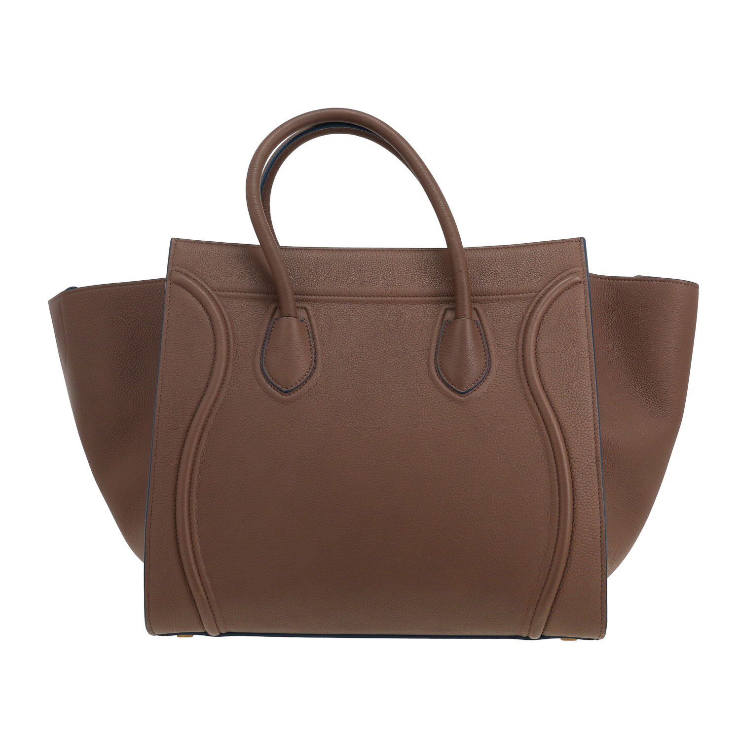 Sac cabas Celine  Cabas Phantom en cuir grainé taupe - Detail D4