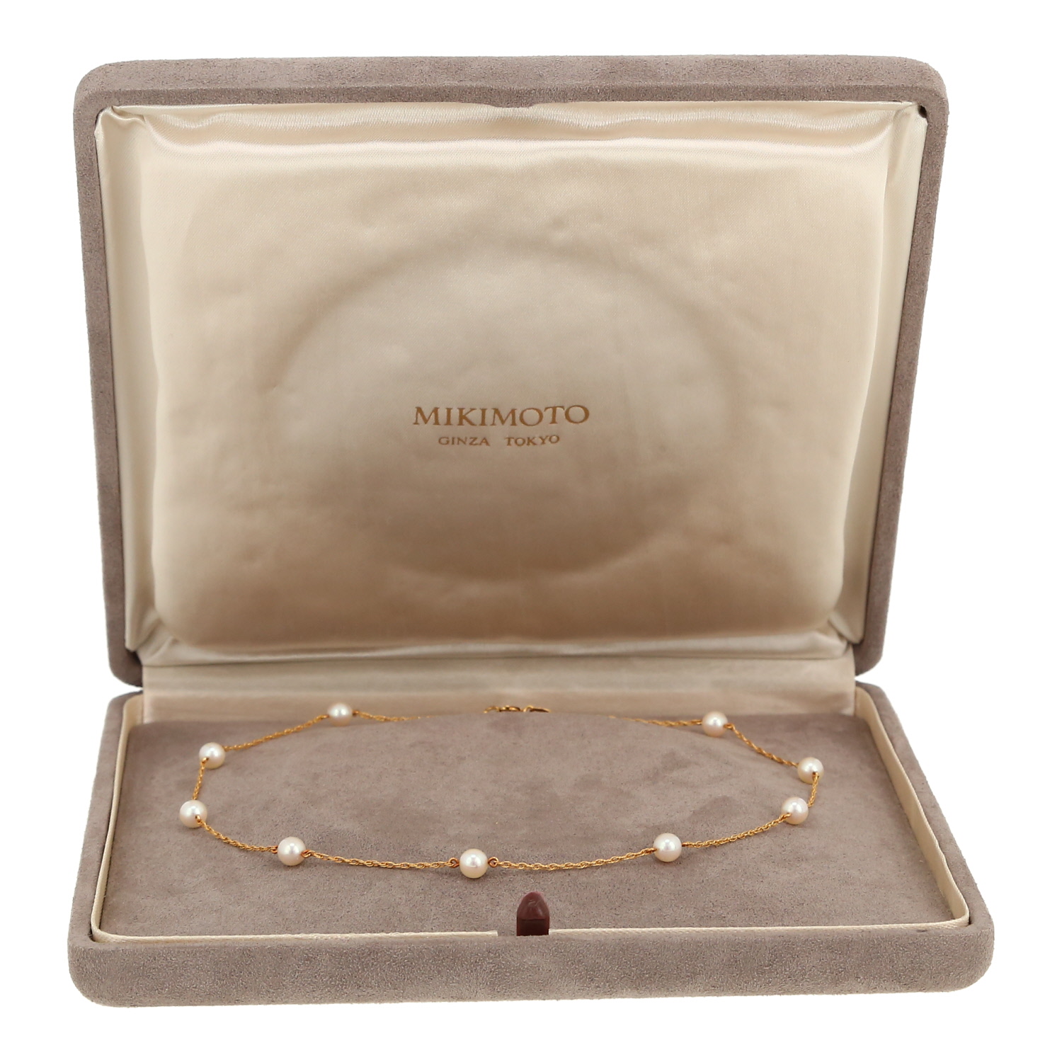 Collar Mikimoto  de oro amarillo y perlas cultivadas Akoya - Detail D2