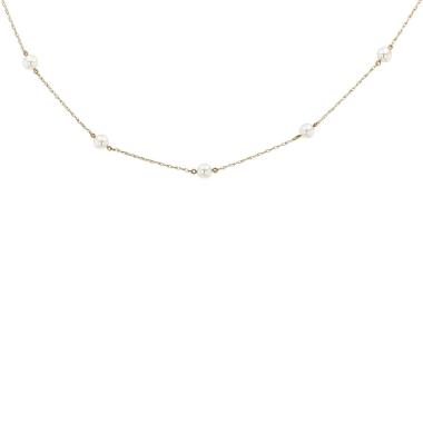 Collier Mikimoto  en or jaune et perles de culture Akoya