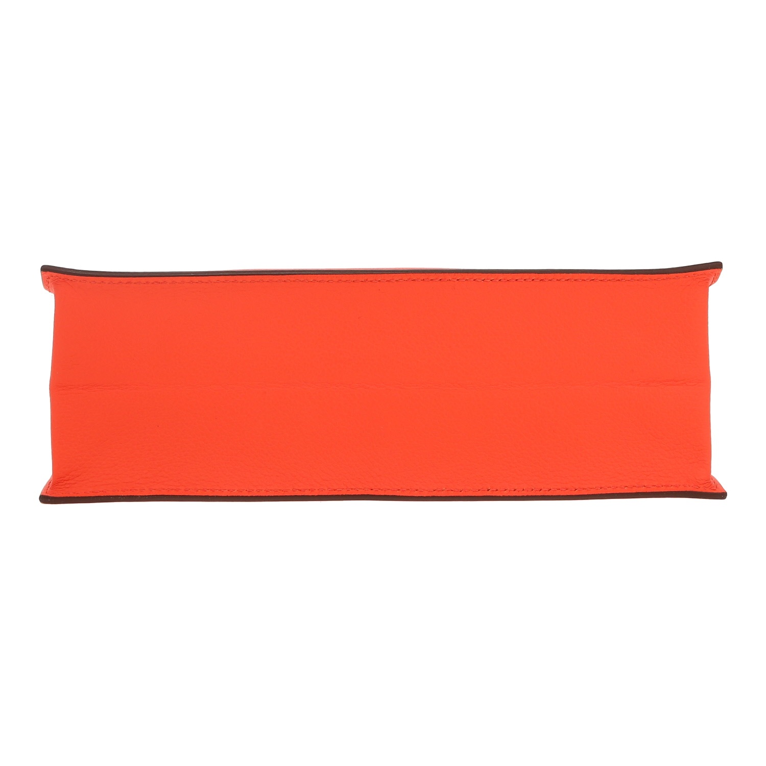 Bolso bandolera Hermès  Kelly Danse en cuero Evergrain naranja - Detail D1