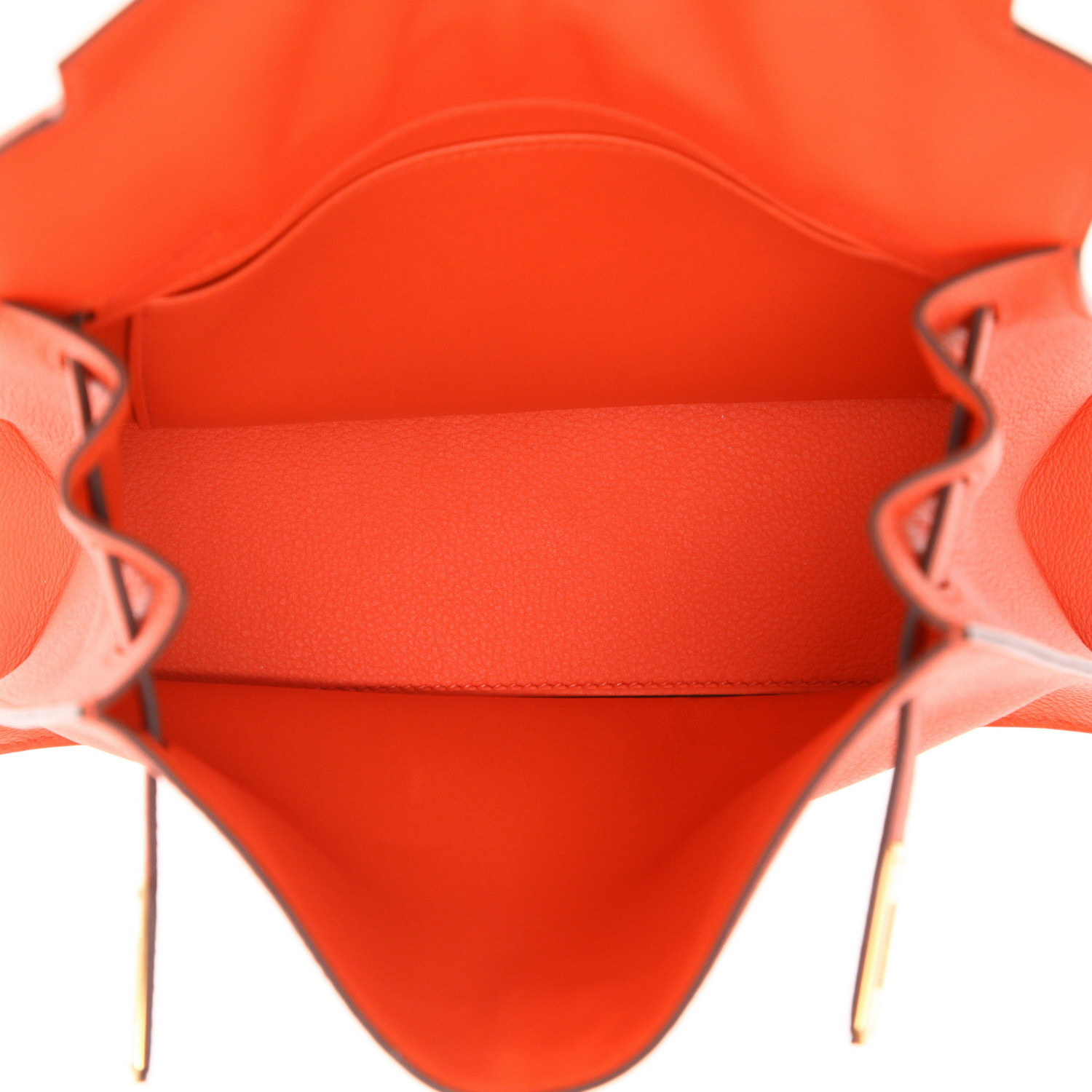 Hermès  Kelly Danse shoulder bag  in orange Evergrain leather - Detail D3