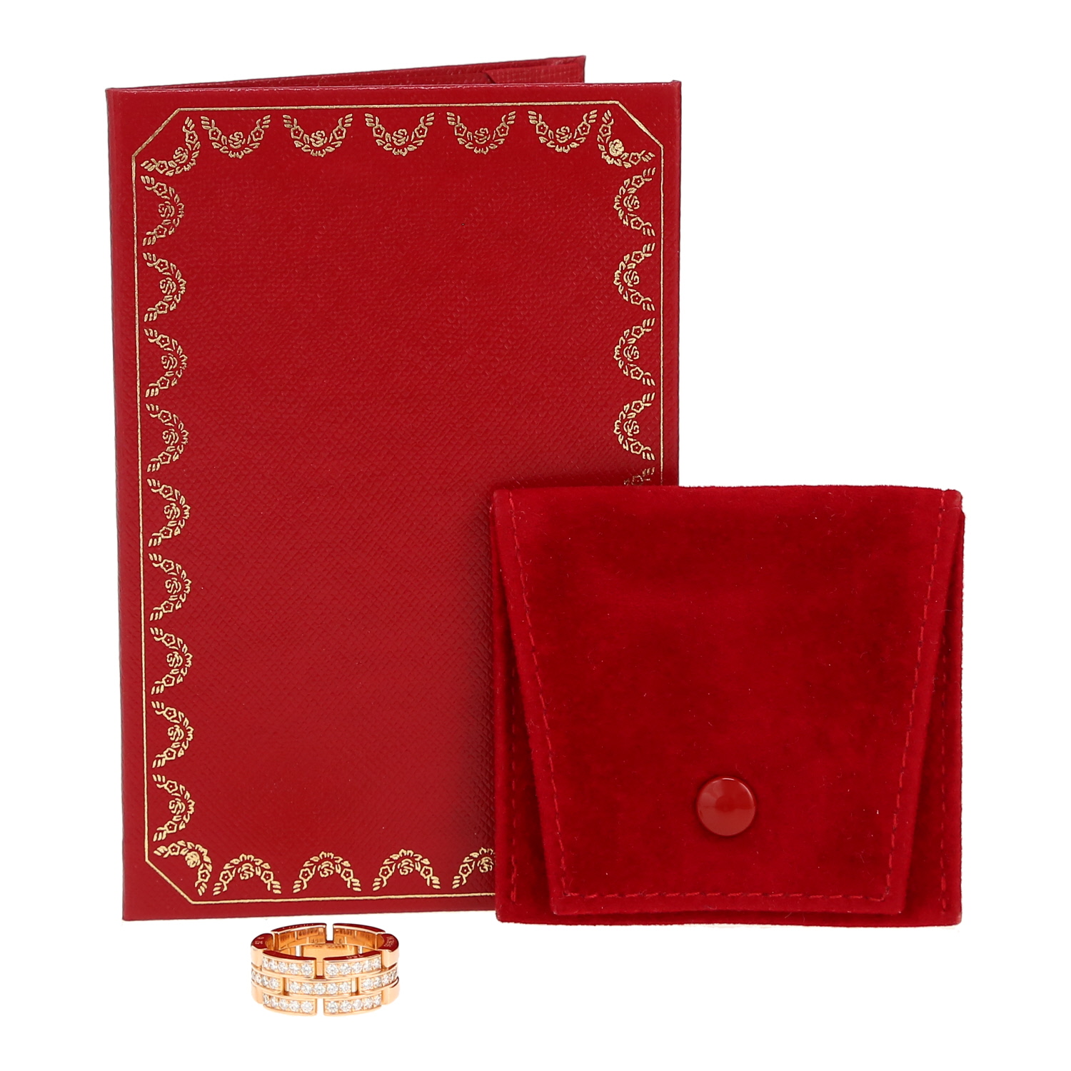 Anello Cartier Maillon Panthère in oro rosa e diamanti - Detail D2