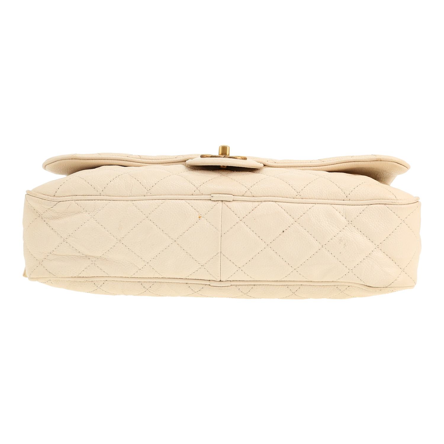 Bolso de mano Chanel   en cuero acolchado color crema - Detail D1